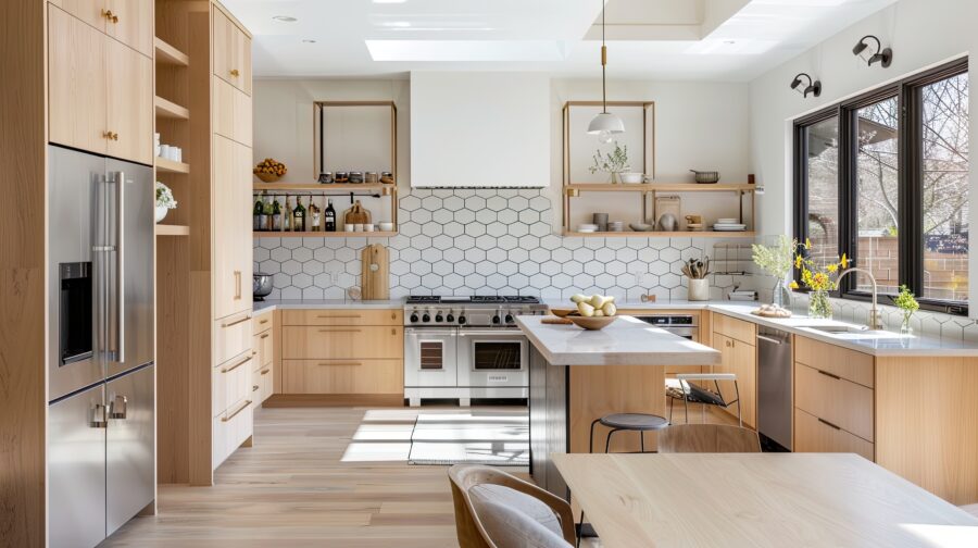 Warm wood kitchen