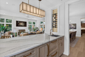 living through home addition, after picture of kitchen and livng room