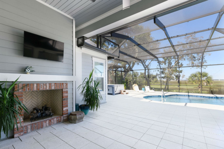 marshlands conservancy, outdoor living area with pool
