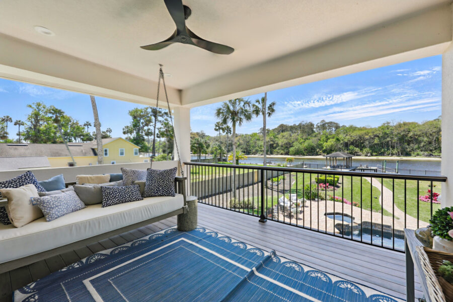 find a lot to build a house, second story porch with beautiful view